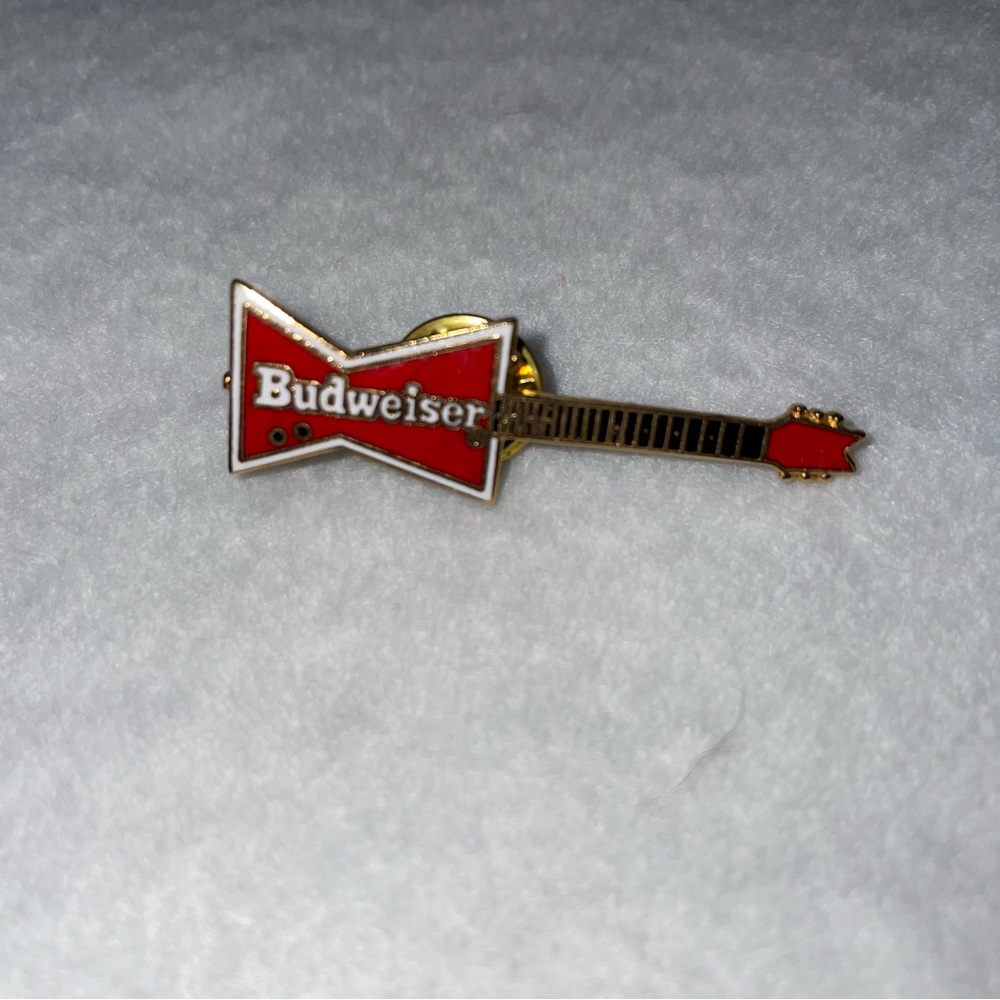 Budweiser Red and Goldtone Guitar Pin